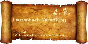 Lautenbach Varsány névjegykártya